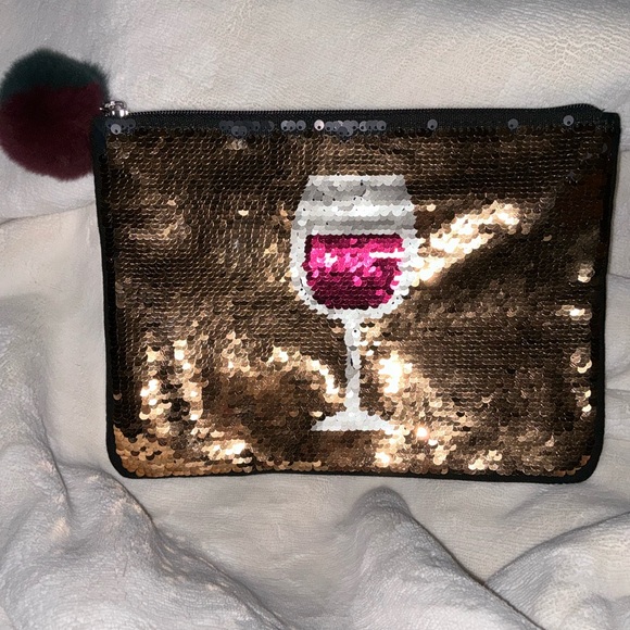 Stella & Dot Sequin Cosmetic Pouch Wine Glass 🍷 - Picture 10 of 16